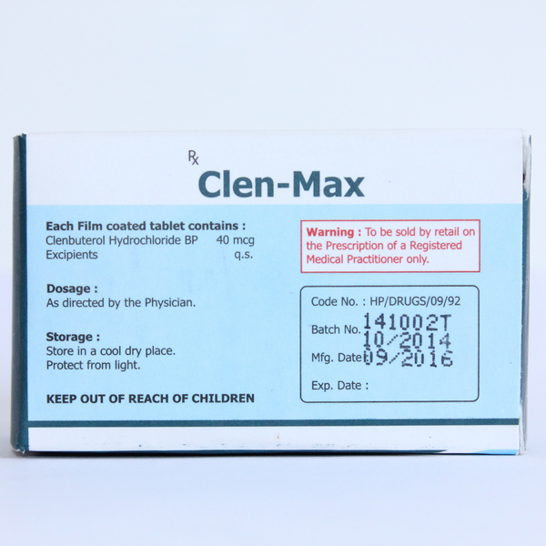 Clen-Max (Clenbuterol) 40mcg (100 pills)